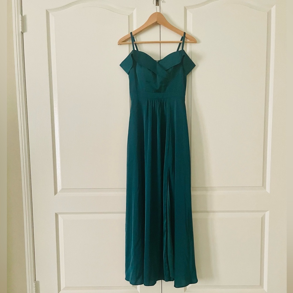 Emerald green formal, wedding guest dress petite XS